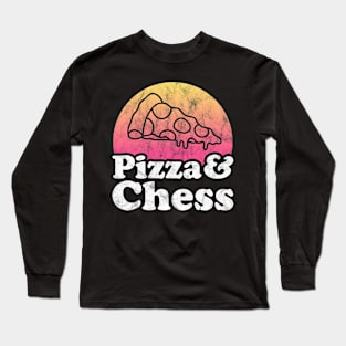 Pizza Lover Pizza and Chess Long Sleeve T-Shirt